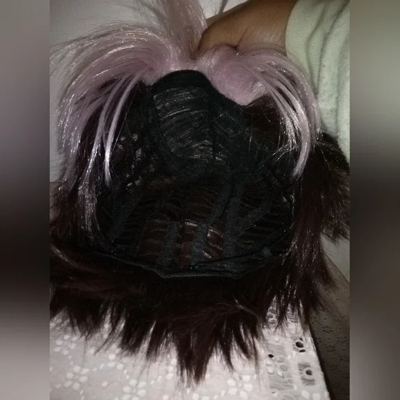 (Clearance) Pink & dark brown synthetic costume wig - Picture 6 of 6